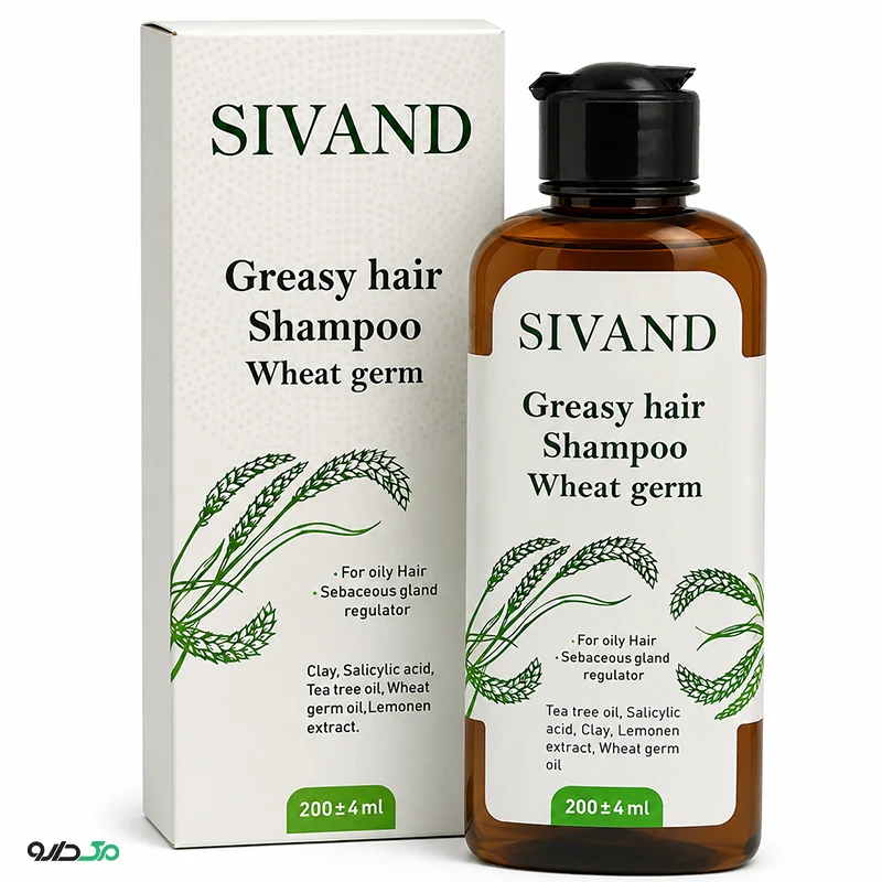 شامپو روغن جوانه گندم موی چرب سیوند